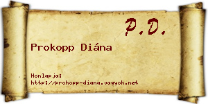 Prokopp Diána névjegykártya